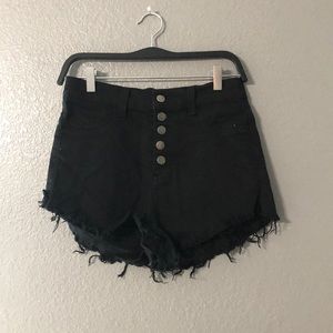 High rise black shorts